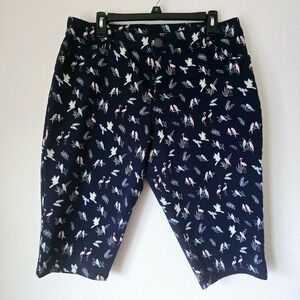 CJ Banks Women's Novelty Capri Pants Plus Size 14 Comfy Soft Beach Vacation Chic